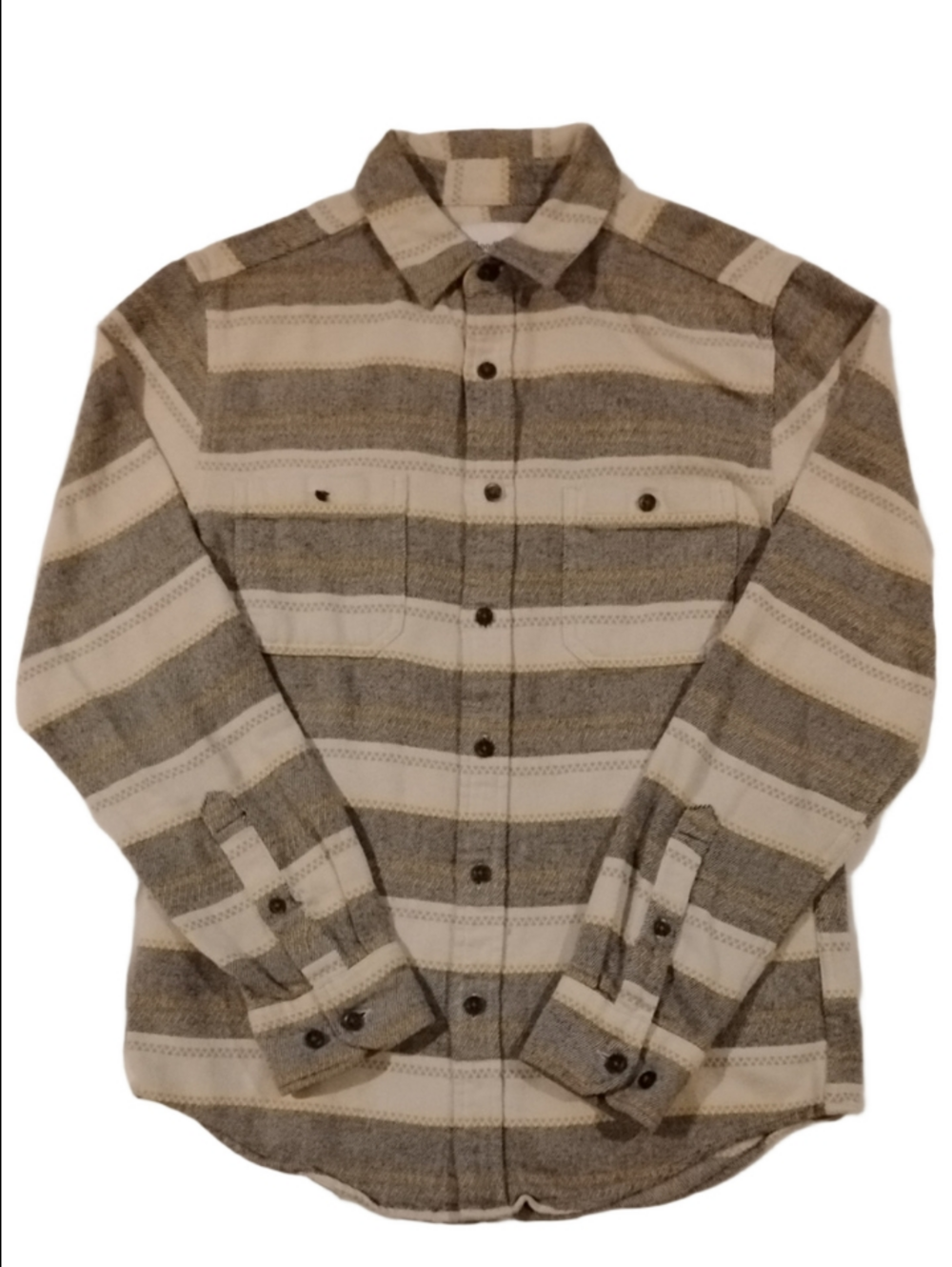 3/$20 Goodfellow & Co Striped Button Up Shirt in Cream and Gray
